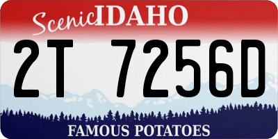 ID license plate 2T7256D