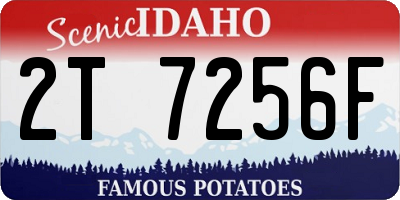 ID license plate 2T7256F