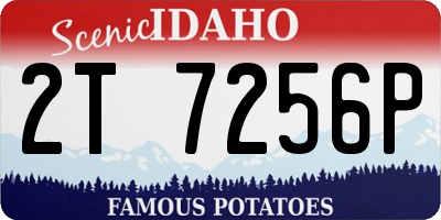 ID license plate 2T7256P