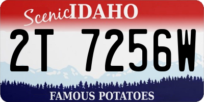 ID license plate 2T7256W