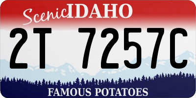 ID license plate 2T7257C
