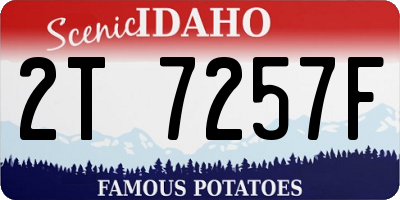 ID license plate 2T7257F