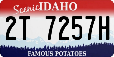 ID license plate 2T7257H