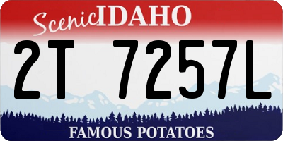 ID license plate 2T7257L