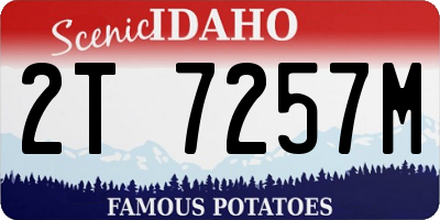 ID license plate 2T7257M