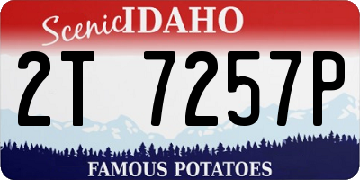 ID license plate 2T7257P