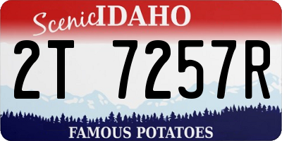 ID license plate 2T7257R