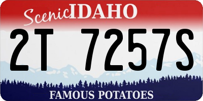 ID license plate 2T7257S
