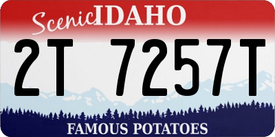 ID license plate 2T7257T