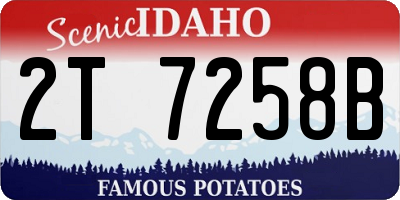 ID license plate 2T7258B