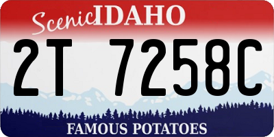 ID license plate 2T7258C