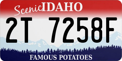 ID license plate 2T7258F