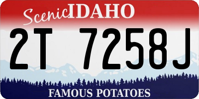 ID license plate 2T7258J
