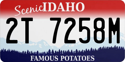 ID license plate 2T7258M
