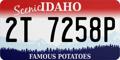 ID license plate 2T7258P