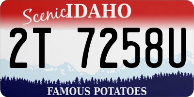 ID license plate 2T7258U