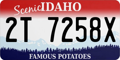 ID license plate 2T7258X
