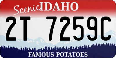 ID license plate 2T7259C