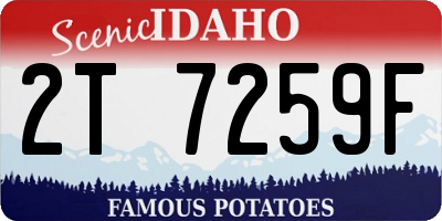 ID license plate 2T7259F
