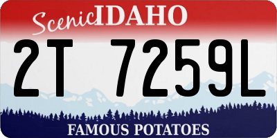 ID license plate 2T7259L