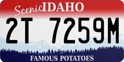 ID license plate 2T7259M