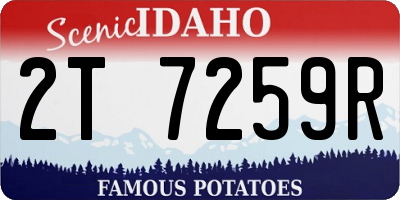 ID license plate 2T7259R