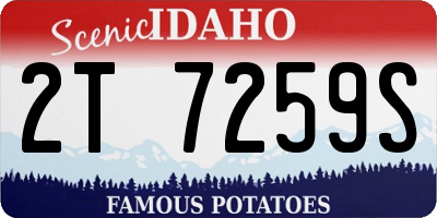 ID license plate 2T7259S