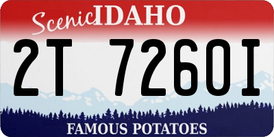 ID license plate 2T7260I