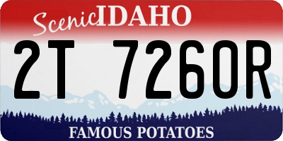ID license plate 2T7260R