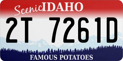 ID license plate 2T7261D