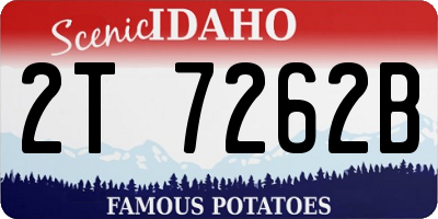 ID license plate 2T7262B