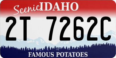 ID license plate 2T7262C