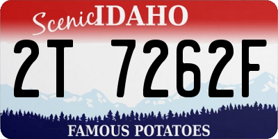 ID license plate 2T7262F