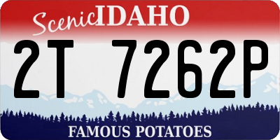 ID license plate 2T7262P