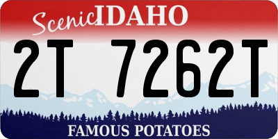 ID license plate 2T7262T