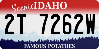 ID license plate 2T7262W