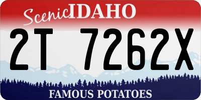 ID license plate 2T7262X