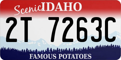 ID license plate 2T7263C