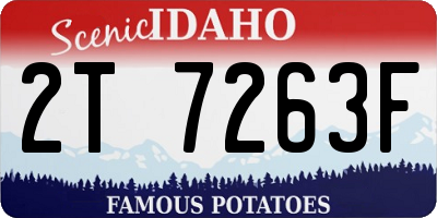 ID license plate 2T7263F