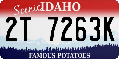 ID license plate 2T7263K