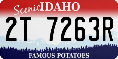 ID license plate 2T7263R