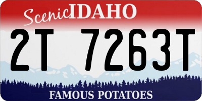 ID license plate 2T7263T