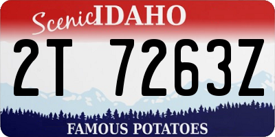 ID license plate 2T7263Z