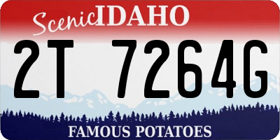 ID license plate 2T7264G