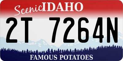 ID license plate 2T7264N