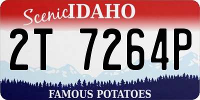 ID license plate 2T7264P