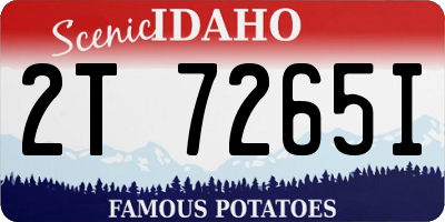 ID license plate 2T7265I
