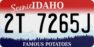 ID license plate 2T7265J