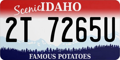 ID license plate 2T7265U