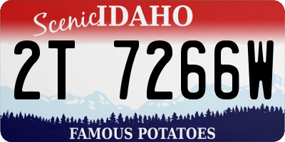 ID license plate 2T7266W